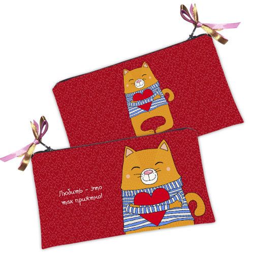 Косметичка жіноча Любить - это так приятно! 20х12 см (K_16L009)