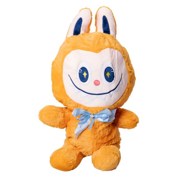 Дитяча м'яка іграшка Лабубу з пледом 54 см плюшева Жовта ТМ COLORFUL HOME LAB3Y | Зображення 2