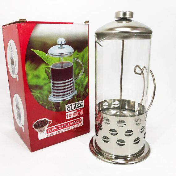 Заварник френч-пресс Unique UN-1154 1 л, Красивый заварник, Заварочник для кухни, Френчпрес