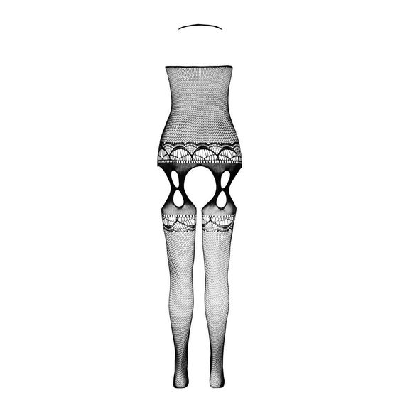 Бодистокинг Passion ECO BS006 white, с доступом, халтер, имитация подвязок | Зображення 3