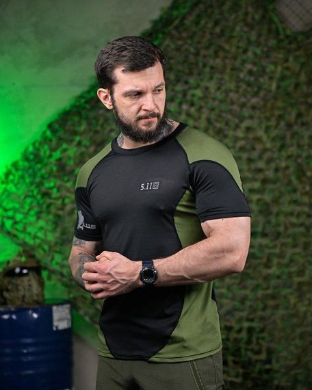 Тактична футболка 5.11 black/oliva ПП7650 | Зображення 1