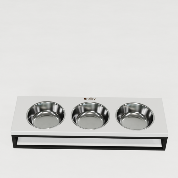 Миски на подставке для котов и маленьких собак Hollky Base Bar (3 × 0,45 л) Bar-54187-BLWH