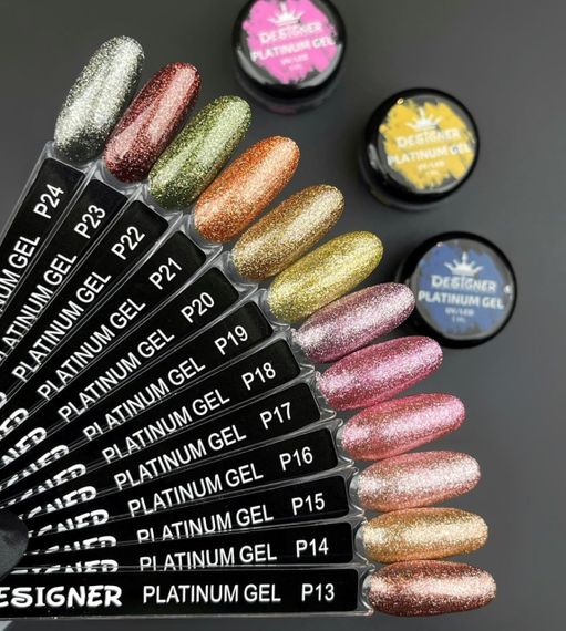 Гель-фарба P19 Designer Platinum Gel з блистками 5мл | Зображення 3