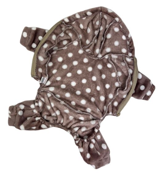 Костюм махровий горошок коричневий D-173 | Зображення 4