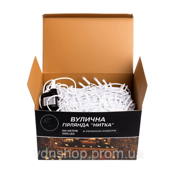 Гірлянда Різдвяна фея вулична 100 м 1000 LED білий провід Жовтий CF1000L100MWY | Зображення 2