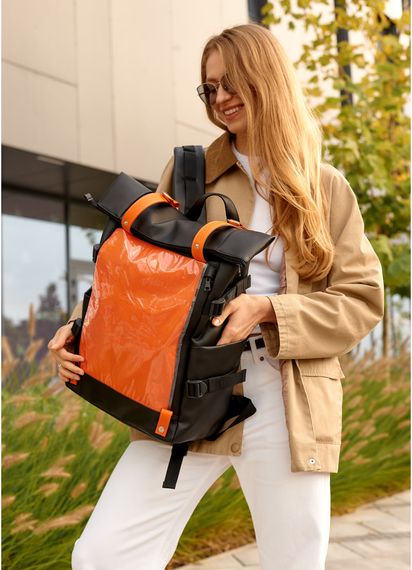Жіночий рюкзак Sambag RollTop Hacking чорно-помаранчевий 41 x 30 x 16 см (24460129) | Зображення 9