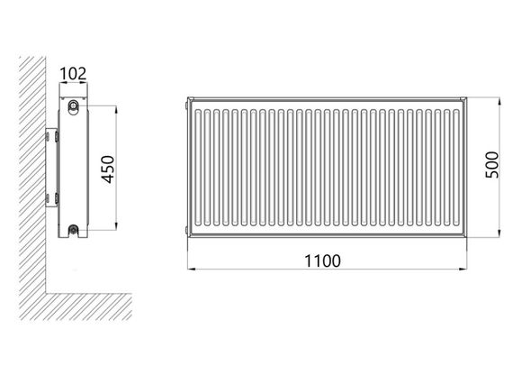 Радіатор сталевий Thermo Alliance IMAS 22 тип 500x1100 мм нижнє підключення (TAI225001100V) | Зображення 1