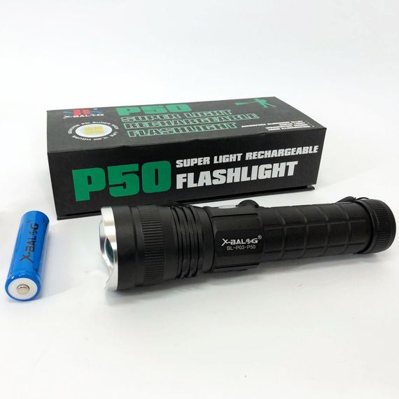 Карманный фонарь Bailong BL-P03-P50 с usb зарядкой | Мощный карманный фонарик | Мощный FW-314 ручной фонарик | Зображення 2