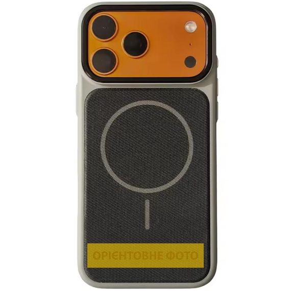 Чохол PC Textile Hybrid with Magnetic Fit для Apple iPhone 16 (6.1") Grey / Black