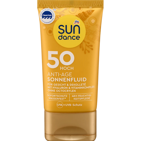 Антивіковий Сонцезахисний флюїд  SUNDANCE Sonnenfluid Gesicht Anti Age LSF 50 50 ml