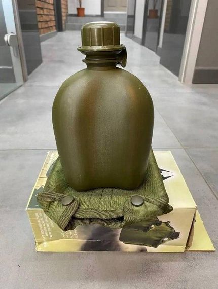 Армійський Фляга 0.8 л! + Чехол ! Військова фляга в чохлі! Фляга 0.8 л Міцна   знижка | Зображення 3