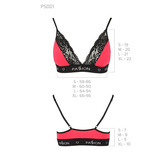 Еластичний топ з мереживом Passion TOP red-black, L | Зображення 4