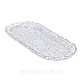 Сервірувальне блюдо для подачі закусок 33.5х15х2 см скляне овальне HP-YH-25