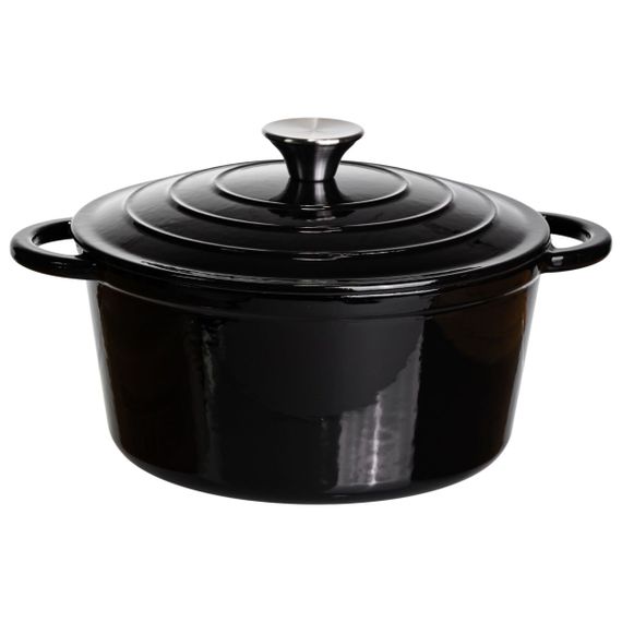 Каструля чавунна емальована 4 л, чорний Yiwu HP-FLG-1 BLACK