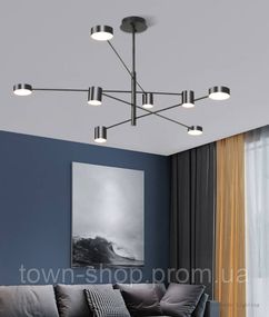 Люстра потолочная LED DE31/8-bk-k Черный 40-90х102х102 см.