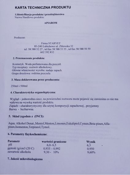 Апиаром (для ароматизации ульев и объединения пчелиных семей), 500 мл. Польша | Зображення 3