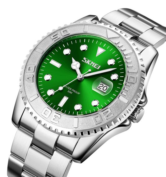 Чоловічий годинник Skmei 9295SIGN Silver-Green | Зображення 1