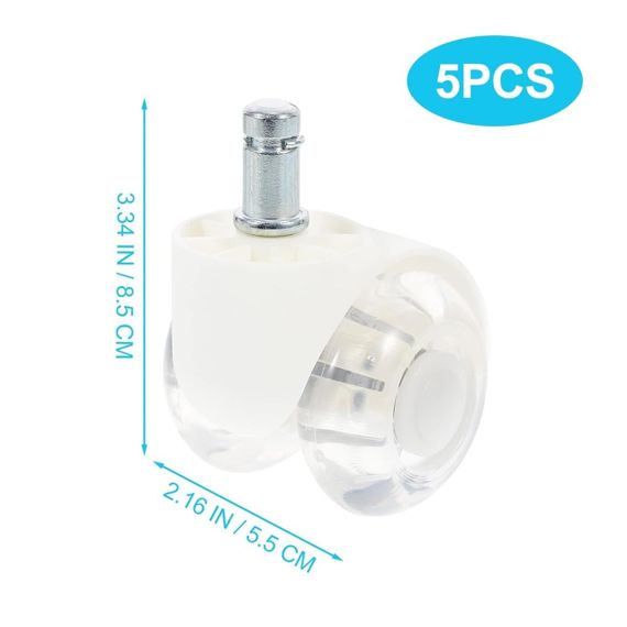 Колеса для офисного кресла набор 5 шт, колесики для стульев, мебельные универсальные полиуретановые ролики | Зображення 4