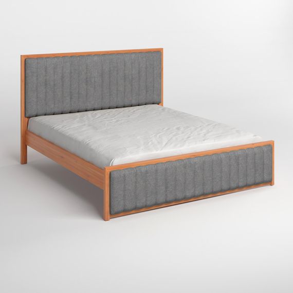 Двоспальне дерев&#039;яне ліжко Mebigrand Відень Яблуня/Аляска 93 (Сірий) 180х190 см (MBG-10892) | Зображення 1