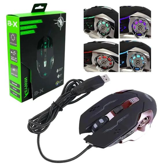 Игровая мышка с подсветкой Gaming Mouse X6 / Мышка для ноутбука / Проводная KD-419 компьютерная мышь | Зображення 2