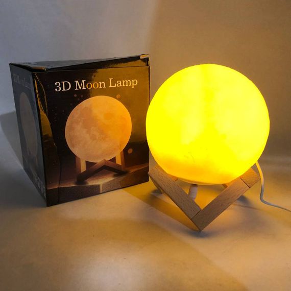 Ночник светящаяся луна Moon Lamp 18 см, Ночник детский для комнаты, Детский ночник безопасный для ребенка | Зображення 1