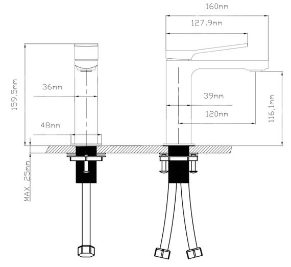 Змішувач для раковини Qtap Slavonice QTSLA270GMB45924 Gunmetal Black PVD | Зображення 3