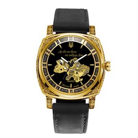 Жіночий годинник Awarder 021-3D Де би не була Gold-Black-Black Leather