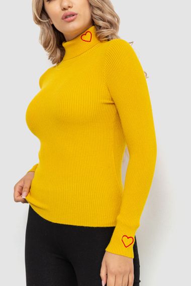 Гольф жіночий в рубчик, колір гірчичний, 204R051 | Зображення 2