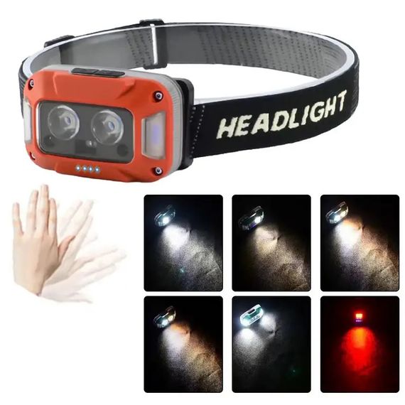 Ліхтар акумуляторний для риболовлі WH-0218-XPG(white+yellow)+SMD(red), Надійний налобний ліхтар HM-36 | Зображення 3