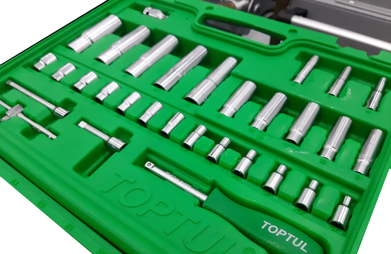 Набор инструмента для автомобилиста 1/4", 1/2" 108шт (12-гр) TOPTUL GCAI108R1 | Зображення 4