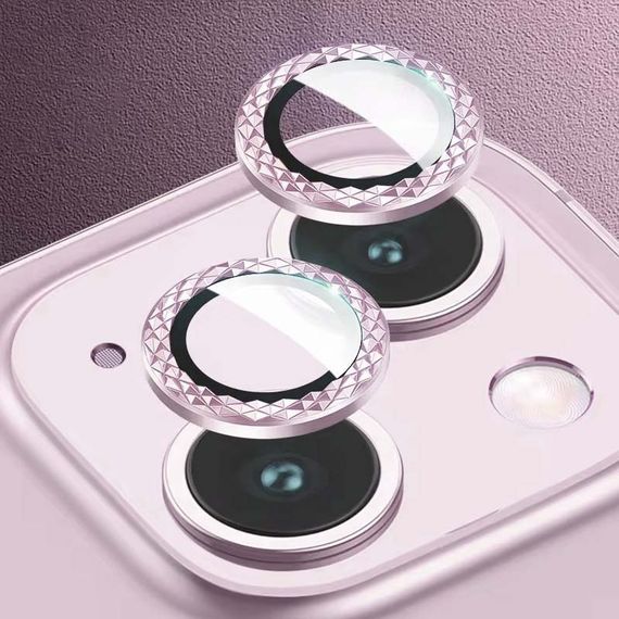 Захисне скло Metal Shine на камеру (у упак.) для Apple iPhone 14 (6.1") / 14 Plus (6.7") Золотий / Gold Рожевий / Pink | Зображення 2