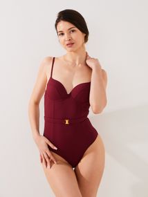 Купальник однотонний жіночий GENUA 56112 38 Бордовий shop (2000999441554)