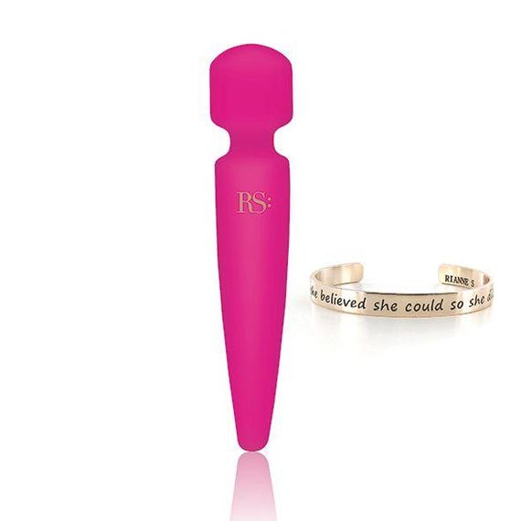 Вібромасажер Rianne S: Bella Mini Wand Rose, 10 режимів, медичний силікон, подарункове паковання Sex Aura