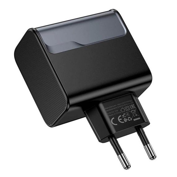 СЗУ 110-240V HOCO CS75A 2USB-C+1xUSB, PD70W+QC 3.0, Black, Blister | Зображення 3
