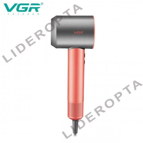 Фен професійний VGR V-440 PINK з 3 рівнями обдуву, 3 рівнями температури, 11000 RPM, 3 насадки (45704-V-440 PINK_1144)