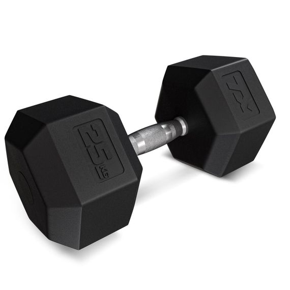 Гантеля шестигранная прорезиненная TX-250RD Trex Sport 25кг