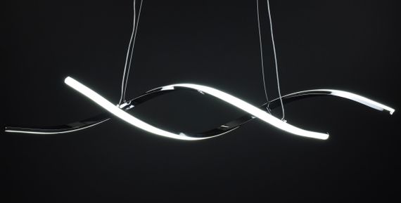 Люстра світлодіодна підвісна LED світильник для квартири на стелю лед 27454 Хром 25-100х14х120 см. | Зображення 2