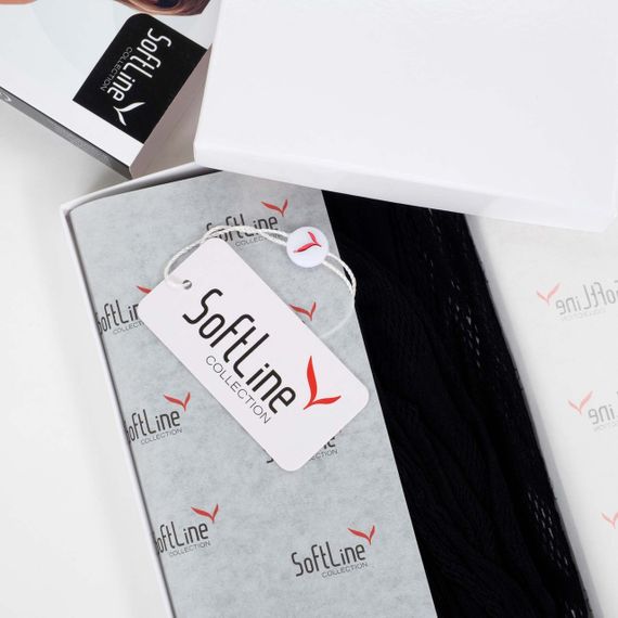 Чорний бодістокінг 2041  із квітковим мереживом і панчохами — SoftLine, One Size sexstyle | Зображення 3