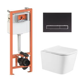 Готове рішення Qtap для ванної кімнати: підвісний унітаз Crow Ultra Quiet 490x360x290 + комплект інсталяції Nest 4 в 1 (лінійна