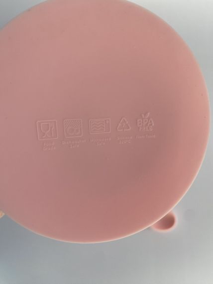 Глибока тарілка силіконова на присосці з приборами Рожевий | Зображення 3