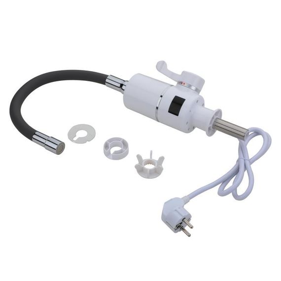 Проточний кран-водонагрівач з гнучким виливом для кухні  Lidz Warm 065  LDWAR065BLA49095 White/Black | Зображення 6