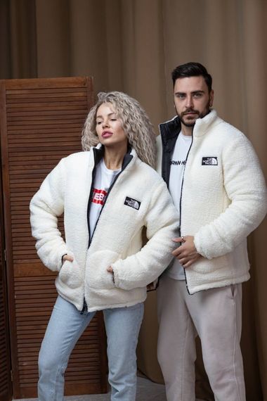 Двостороння куртка унісекс The North Face чорна плащівка та біла тедді | Зображення 9