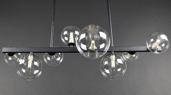 Люстра стельова на 8 лампочок 27861 Чорний 35-65х28х77 см. | Зображення 5