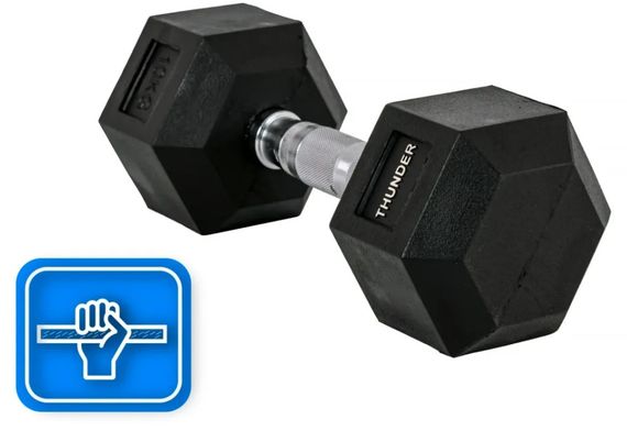 Гантель шестигранна Thunder 10 кг (HEXAGONAL-DUMBBELLS-10KG) | Зображення 3