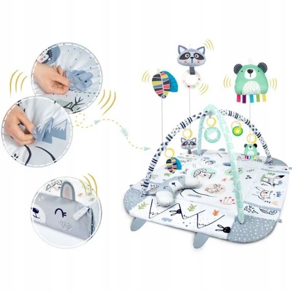 Розвивальний килимок Ricokids з дугами та іграшками, білий/сірий, 110×100 см | Зображення 3