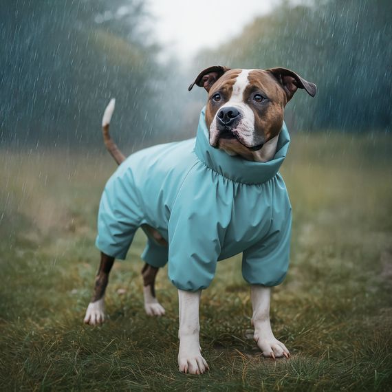 Дощовик для собак WAUDOG Clothes, водонепроникний, S40, В 56-59 см, С 37-40 см, блакитний | Зображення 3