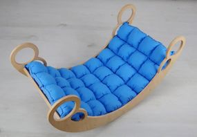 Дитяча гойдалка балансир Masterwood з матрацом 49х45х99 см синій однотонний