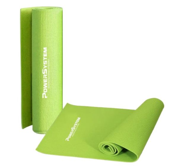 Килимок для йоги та фітнесу Power System PS-4014 PVC Fitness-Yoga Mat Green (173x61x0.6) (PS-4014_Green) | Зображення 1