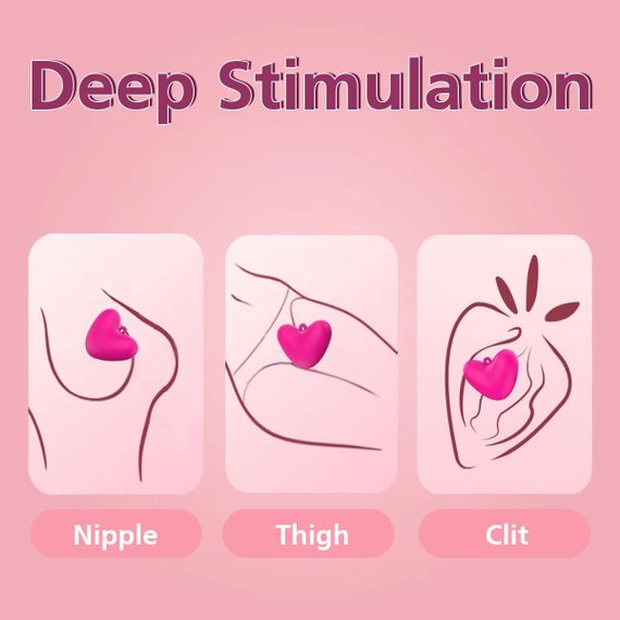 Мини-вибратор клиторальный Every Night Toys Eileen в форме сердца розовый, 10 режимов вибрации sexstyle | Зображення 4