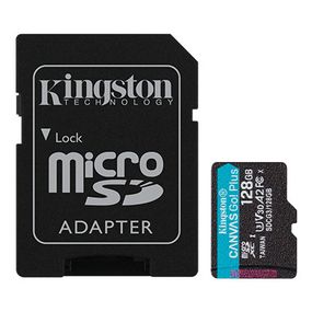 Карта памяти Kingston 128GB microSDXC C10 UHS-I U3 A2 R170/W90MB/s + SD адаптер (SDCG3/128GB)
